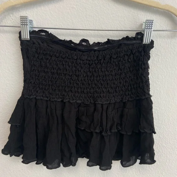 New Free People Adella Lace Tiered Corset Tube Top in Black Size XS - Picture 8 of 13